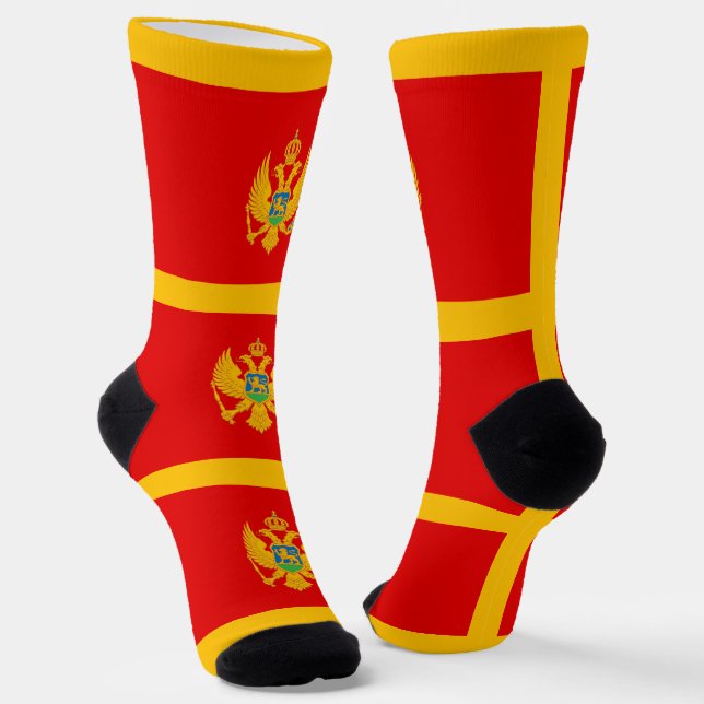 Montenegro Flag Socks (Angled)