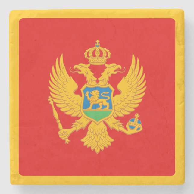 Montenegro Flag Stone Coaster (Front)