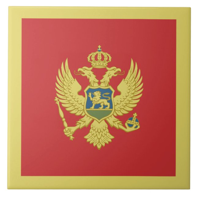 Montenegro Flag Tile (Front)