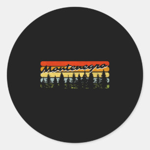 Montenegro Forest Sunset Trees Cabin Vacation Souv Classic Round Sticker
