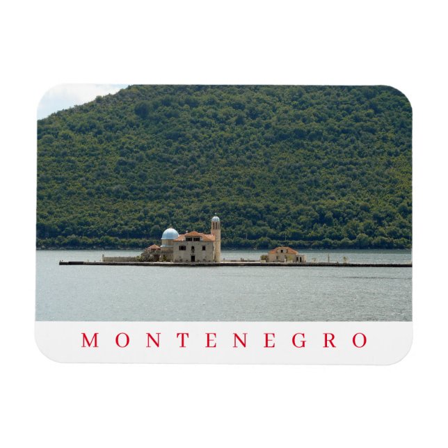Montenegro island church view magnet (Horizontal)
