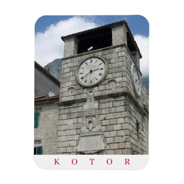 Montenegro Kotor clocktower view magnet (Vertical)