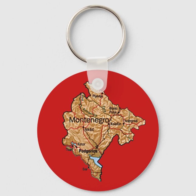Montenegro Map Keychain (Front)