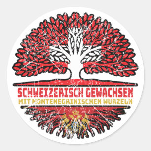 Montenegro Montenegrinisch Schweizer Schweiz Baum Classic Round Sticker
