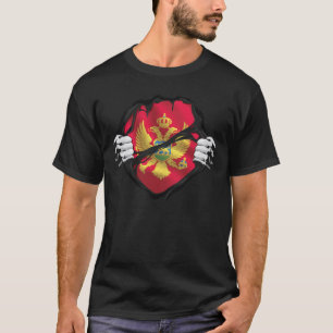 Montenegro Pure Roots Flag Black   T-Shirt