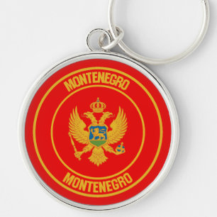 Montenegro Round Emblem Key Ring