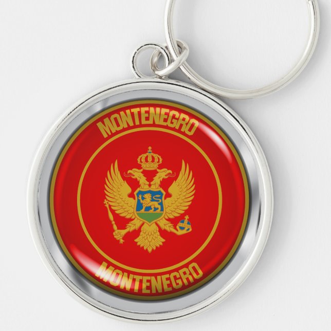 Montenegro Round Emblem Key Ring (Front)