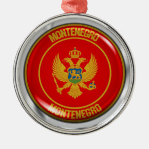 Montenegro Round Emblem Metal Tree Decoration