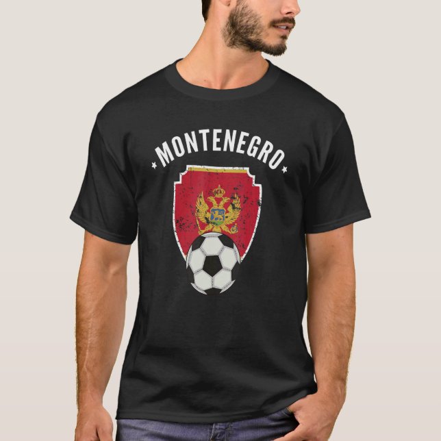 Montenegro Soccer Flag Football Montenegrin Pride  T-Shirt (Front)