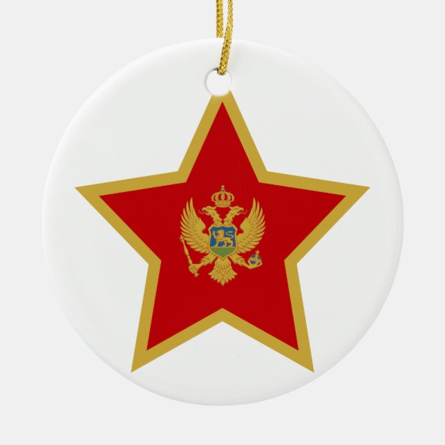 Montenegro Star Ceramic Tree Decoration (Front)