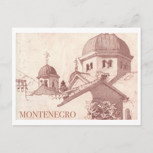 Montenegro vintage travel postcard (Front)
