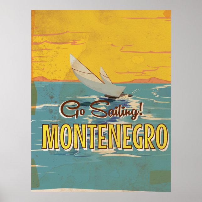 Montenegro vintage travel poster (Front)