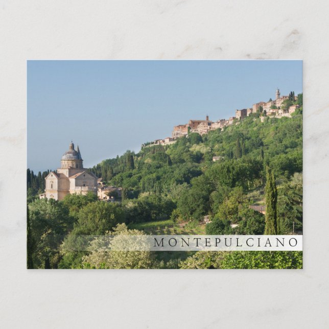 Montepulciano cathedral and town bar postcard (Front)