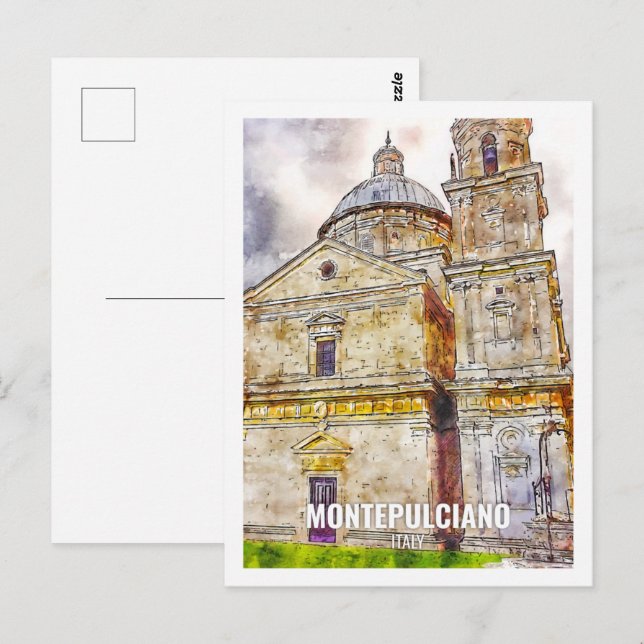 Montepulciano France Travel Place Watercolor Postcard (Front/Back)