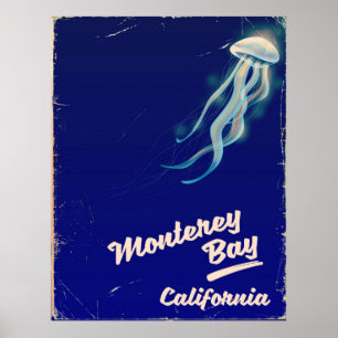 Monterey Bay California Jelly vintage travel Poster