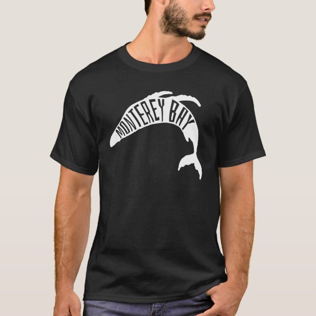 Monterey Bay, California Whale Outline - Travel T-Shirt (Front)