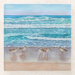 Monterey Bay Sandpipers Glass Coaster