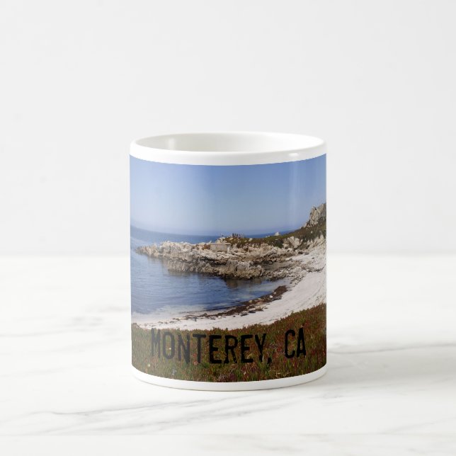 Monterey beach, CA Coffee Mug (Center)
