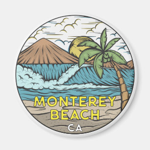 Monterey Beach California Vintage Magnet