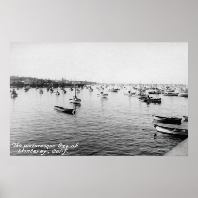 Monterey, CA - Bay with Hundreds of Wooden Boats Poster (Front)