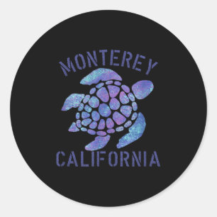 Monterey, Ca Beach Design _ Tribal Turtle Gift Classic Round Sticker