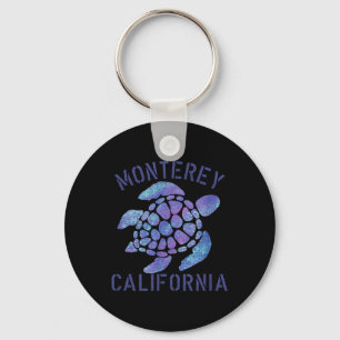 Monterey, Ca Beach Design _ Tribal Turtle Gift Key Ring