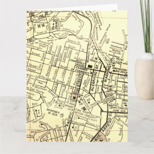 Monterey, CA Vintage Map Card