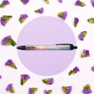 Monterey California Beach Sunset Photo Black Ink Pen