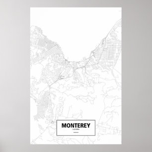Monterey, California (black on white) Poster
