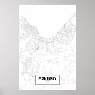 Monterey, California (black on white) Poster