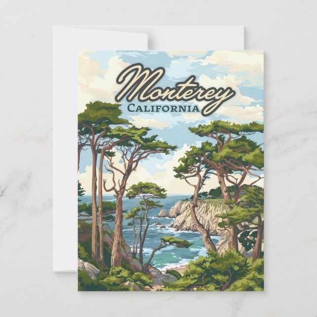 Monterey California Cypress Trees Ocean Coast Card (Front)