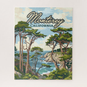 Monterey California Cypress Trees Ocean Coast Jigsaw Puzzle
