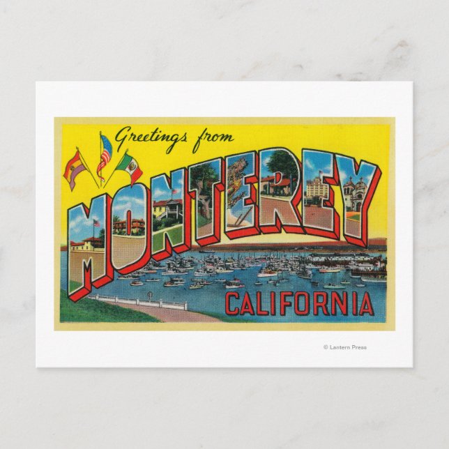Monterey, California - Large Letter Scenes Postcard (Front)