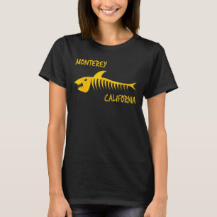 Monterey California Shark Skeleton Amber Print T-Shirt