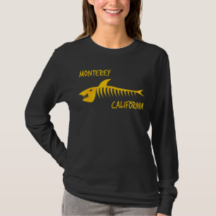 Monterey California Shark Skeleton Amber Print T-Shirt