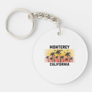 Monterey California Summer Retro VIntage Vacation Key Ring