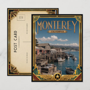 Monterey California Vintage Art Deco Golden Age Postcard