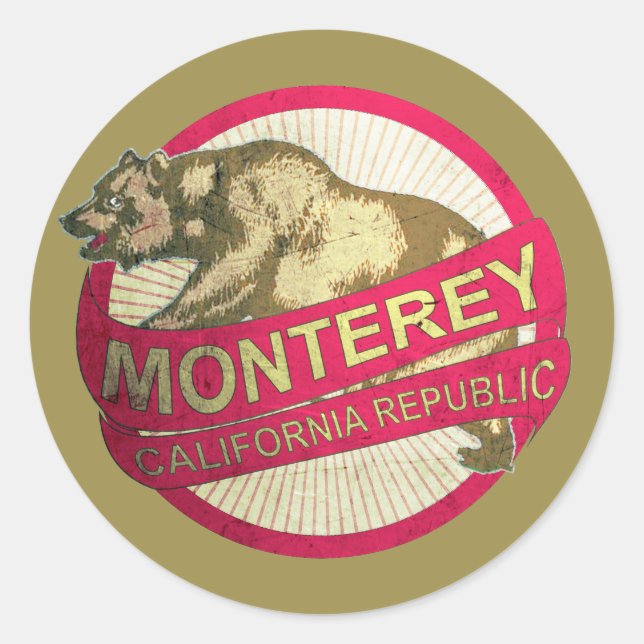 Monterey California vintage bear stickers (Front)