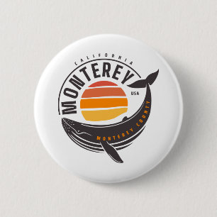 Monterey California Whale 6 Cm Round Badge