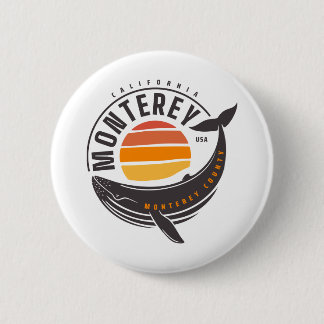Monterey California Whale 6 Cm Round Badge