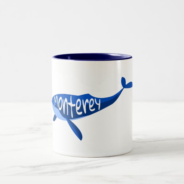 Monterey California Whale Two-Tone Coffee Mug (Center)