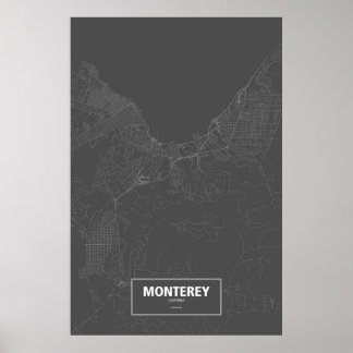 Monterey, California (white on black) Poster
