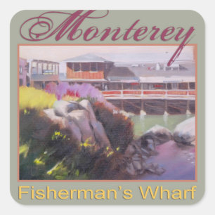 Monterey Fishermans Wharf Scenic California Coast Square Sticker