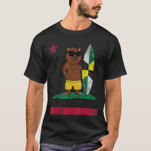 Monterey Flag California Republic Surfer Bear Surf T-Shirt