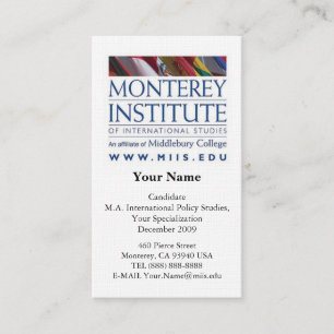 Monterey Institute of International Studies Card