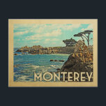 Monterey Postcard California Vintage Travel<br><div class="desc">Monterey California design in Vintage Travel style featuring a coastal scene with the Pacific ocean and scenic rocky shore of California.</div>
