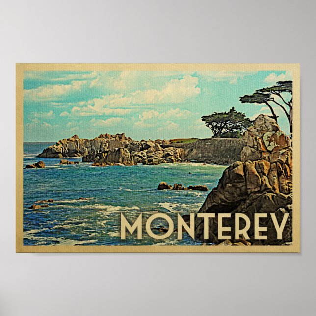 Monterey Poster Vintage Travel California Art (Front)