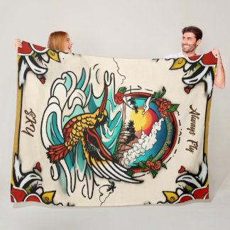 Monterey Tattoo Design: A Symbol- 60"x80" Fleece Blanket