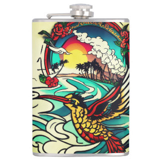 Monterey Tattoo Design: A Symbol of Strength Pow- Hip Flask