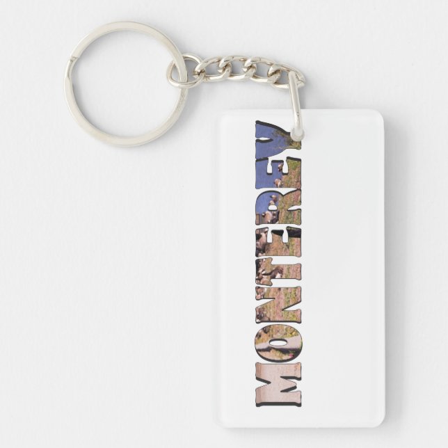 Monterey Text or Typography Key Ring (Front)